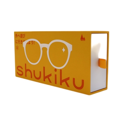 Retail Slide Drawer Box , sun glasses packaging With Ribbon Hang 157g C2S 1200g greyboard