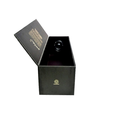 Черные коробки бутылки вина упаковывая с УЛЬТРАФИОЛЕТОВЫМ сусальным золотом печати штемпелюя выбивать